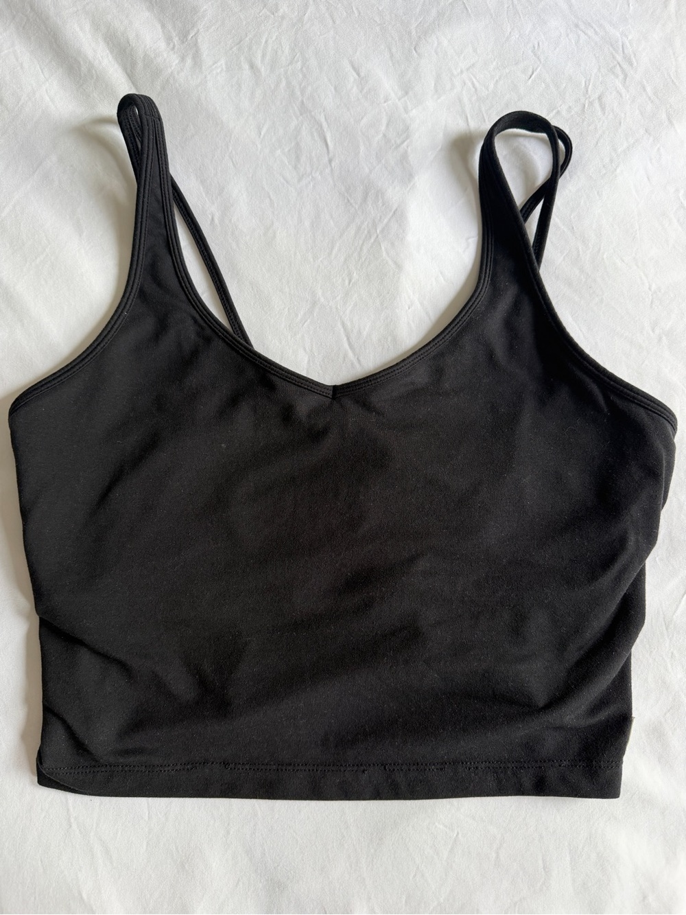 Vuori Black Double-Strap Crop Bralette